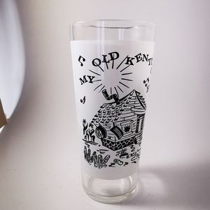 Vintage My Old Kentucky Home Drinking Glass with Sheet Music